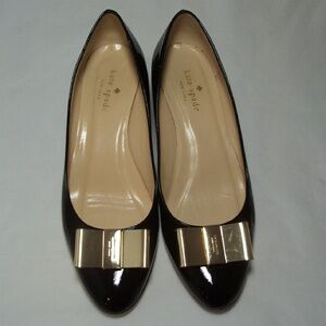 Kate Spade Black Patent Wedge 7.5 Roxana